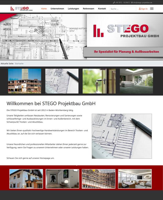 CMS-Website & CI Design Stego PRojektmanagement GmBH